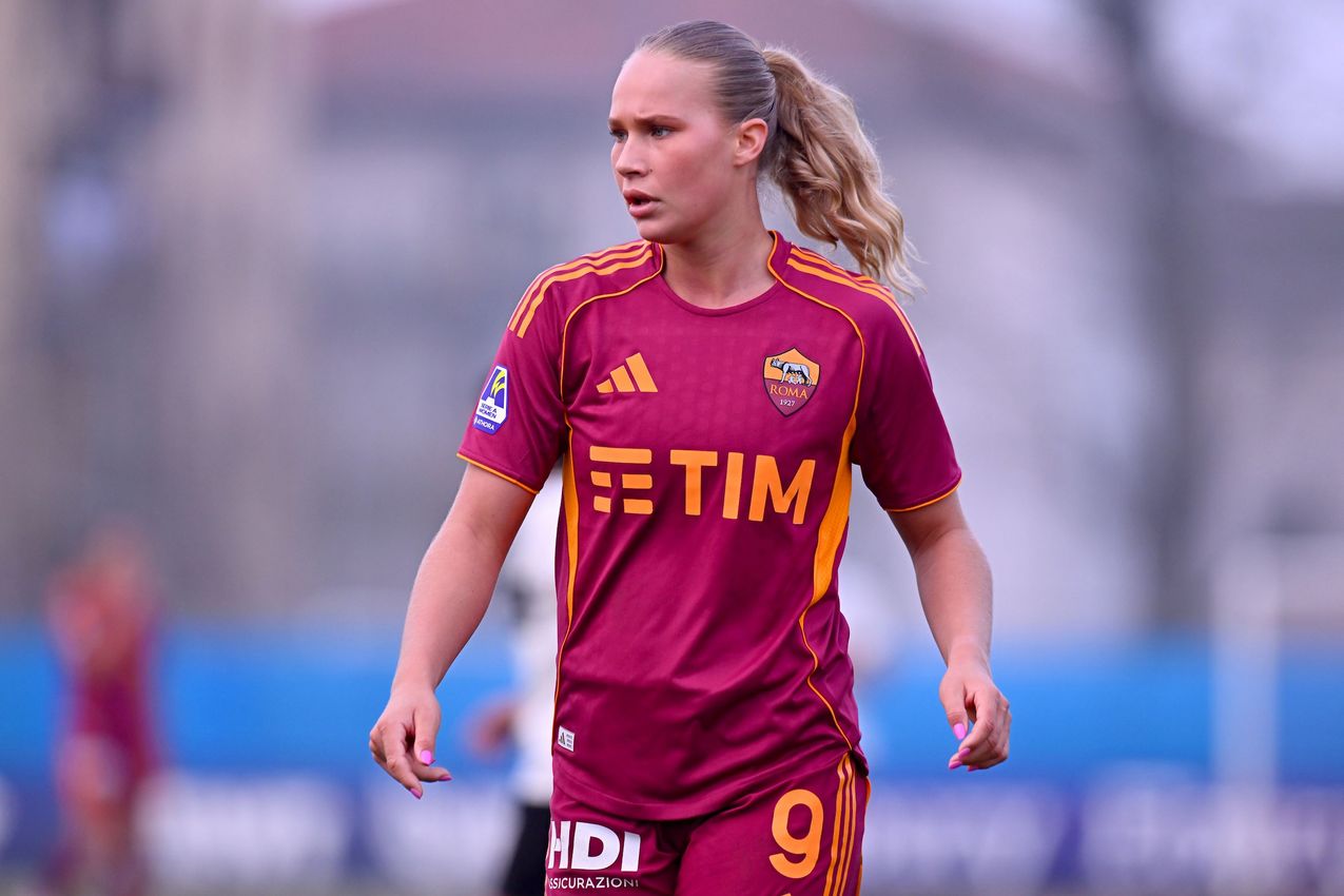 PARMA, ITALY - FEBRUARY 01: during  the Serie A Women match between Parma Calcio and AS Roma at Stadio il Noce on February 01, 2026 in Noceto, Italy. (Photo by AS Roma/AS Roma via Getty Images)