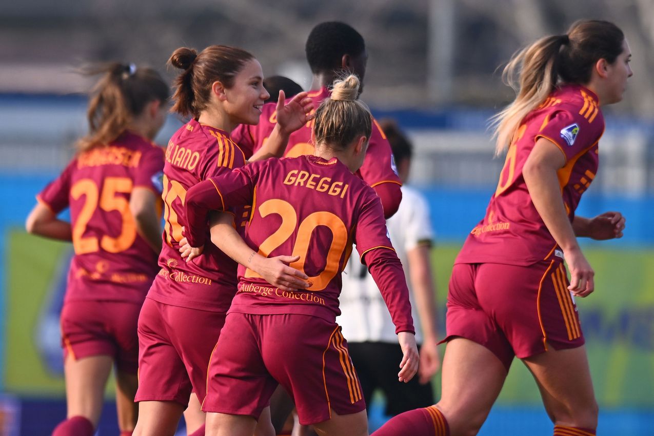 PARMA, ITALY - FEBRUARY 01: during  the Serie A Women match between Parma Calcio and AS Roma at Stadio il Noce on February 01, 2026 in Noceto, Italy. (Photo by AS Roma/AS Roma via Getty Images)