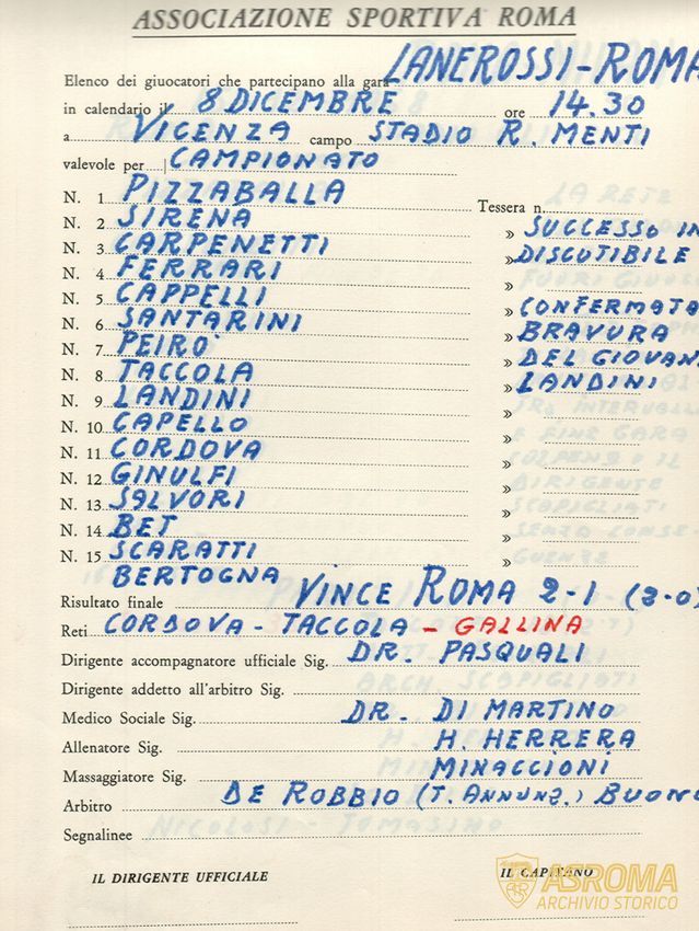 Archivio Storico AS Roma / Fondo AS Roma