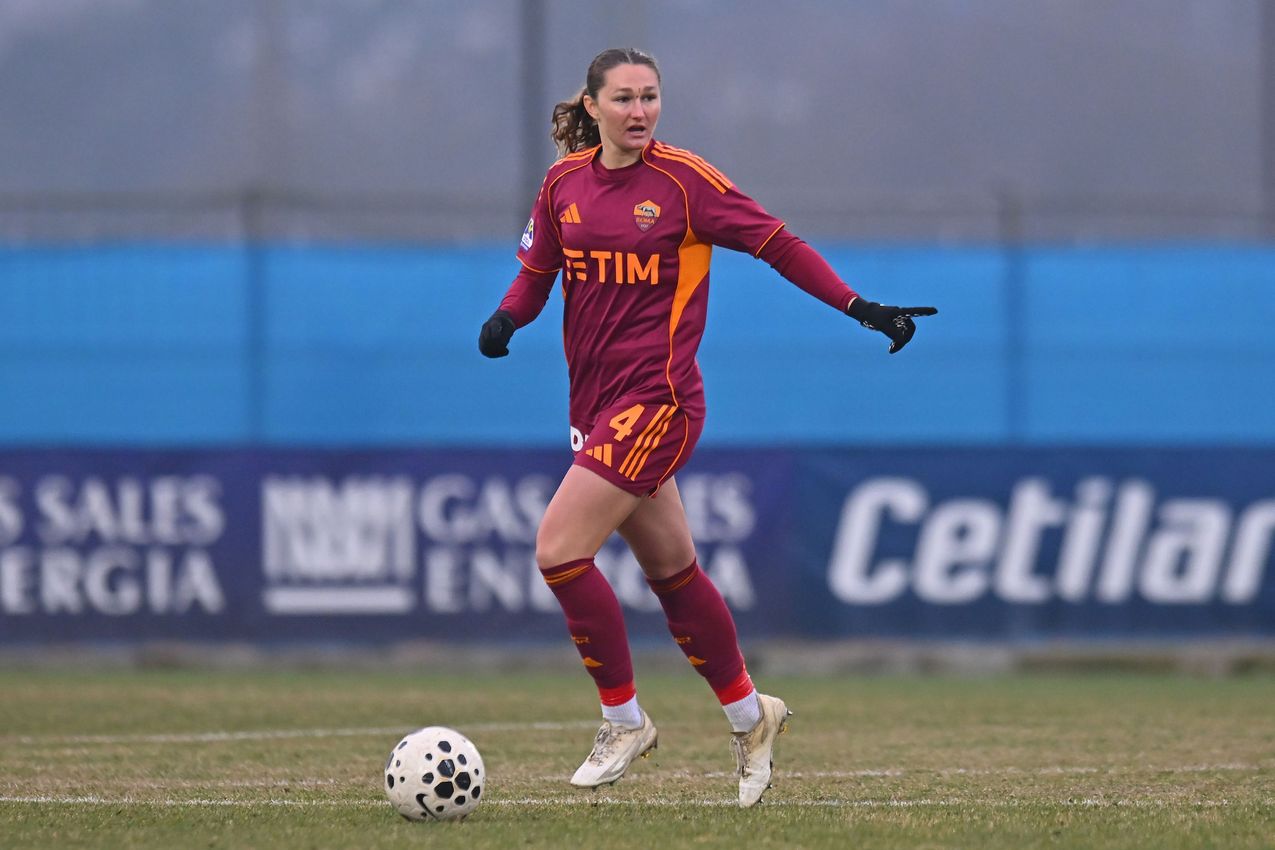 PARMA, ITALY - FEBRUARY 01: during  the Serie A Women match between Parma Calcio and AS Roma at Stadio il Noce on February 01, 2026 in Noceto, Italy. (Photo by AS Roma/AS Roma via Getty Images)