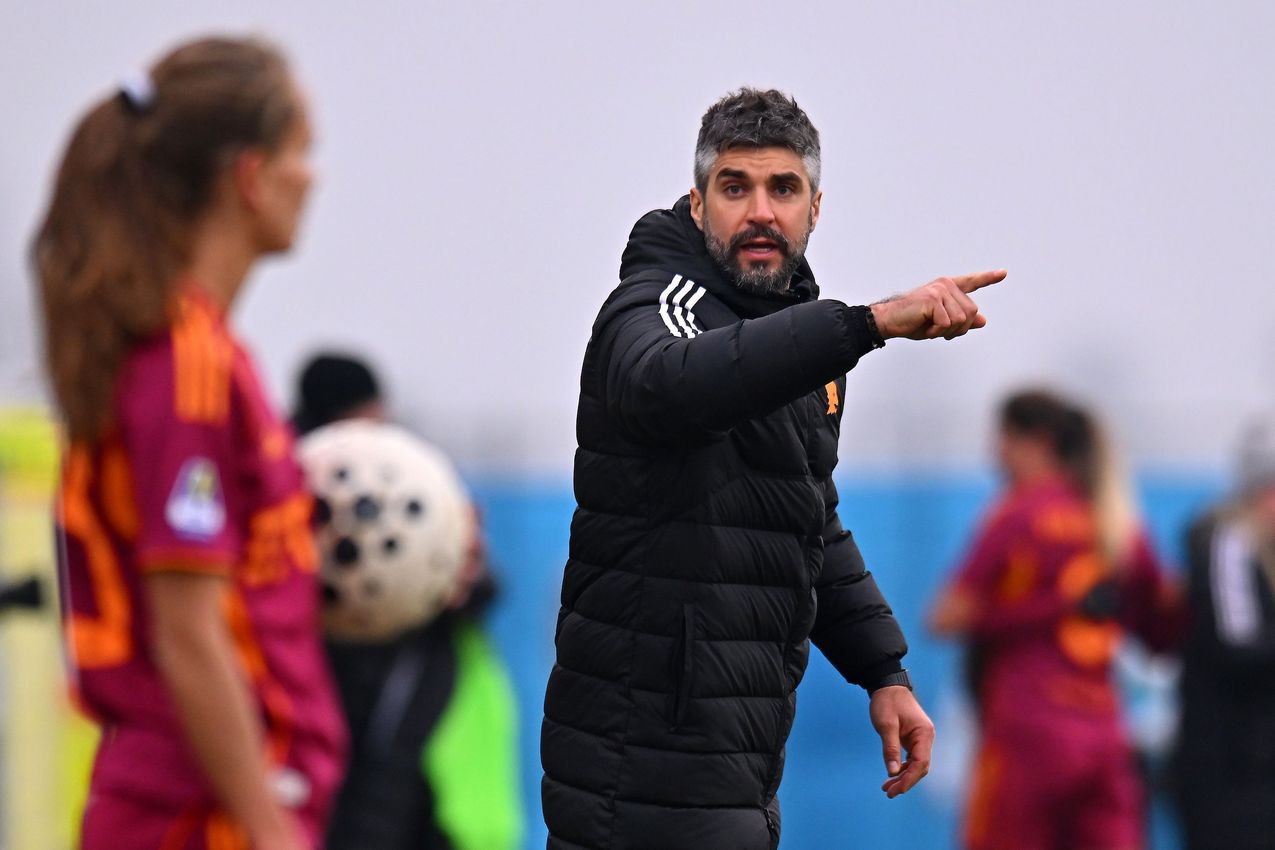 PARMA, ITALY - FEBRUARY 01: during  the Serie A Women match between Parma Calcio and AS Roma at Stadio il Noce on February 01, 2026 in Noceto, Italy. (Photo by AS Roma/AS Roma via Getty Images)