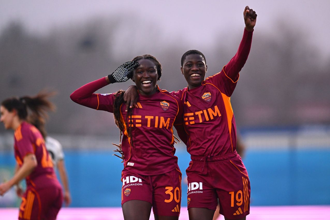 PARMA, ITALY - FEBRUARY 01: during  the Serie A Women match between Parma Calcio and AS Roma at Stadio il Noce on February 01, 2026 in Noceto, Italy. (Photo by AS Roma/AS Roma via Getty Images)