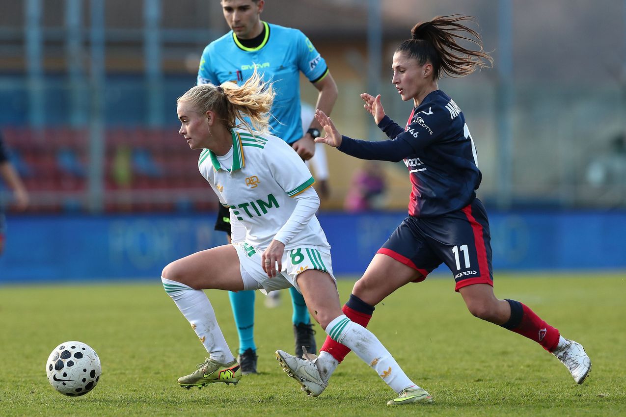 LUMEZZANE, ITALY - DECEMBER 21: Katherine Moller Kuhl of AS Roma in action during the Coppa Italia Women match between FC Lumezzane Women and AS Roma Women at Stadio Tullio Saleri on December 21, 2025 in Lumezzane, Italy. (Photo by AS Roma/AS Roma via Getty Images)